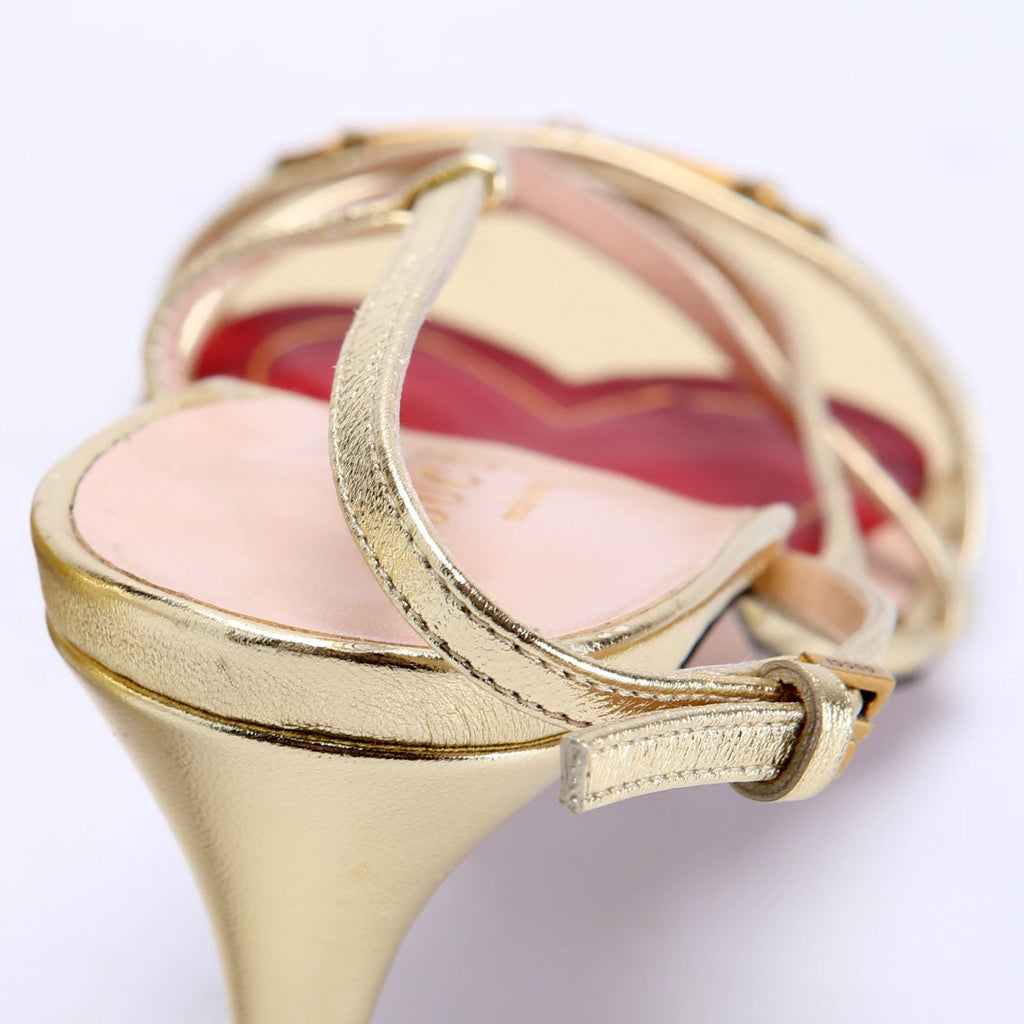 Victoria Strappy Horsebit Sandal Heels Size 38.5