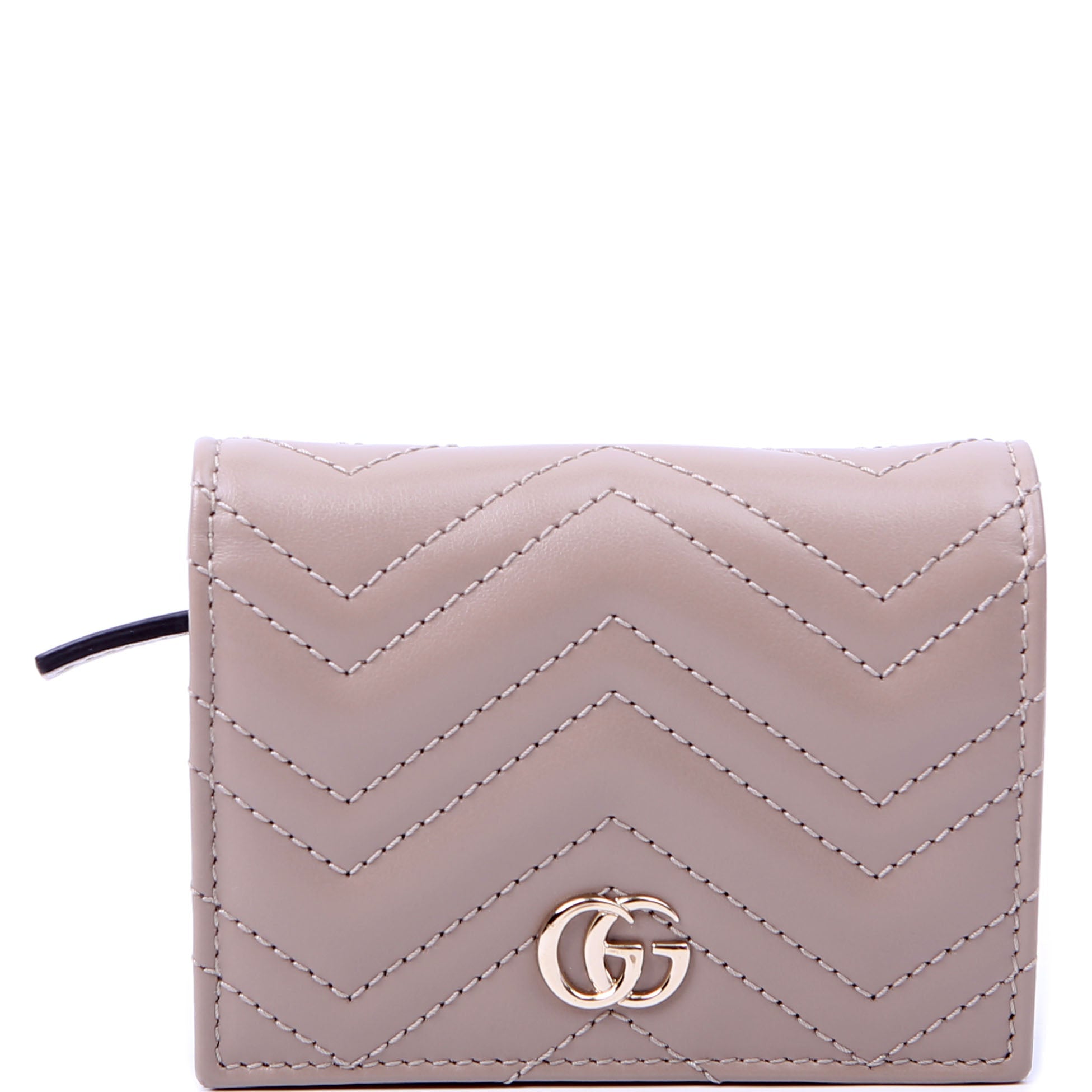 466492 GG Marmont Card Case Tan