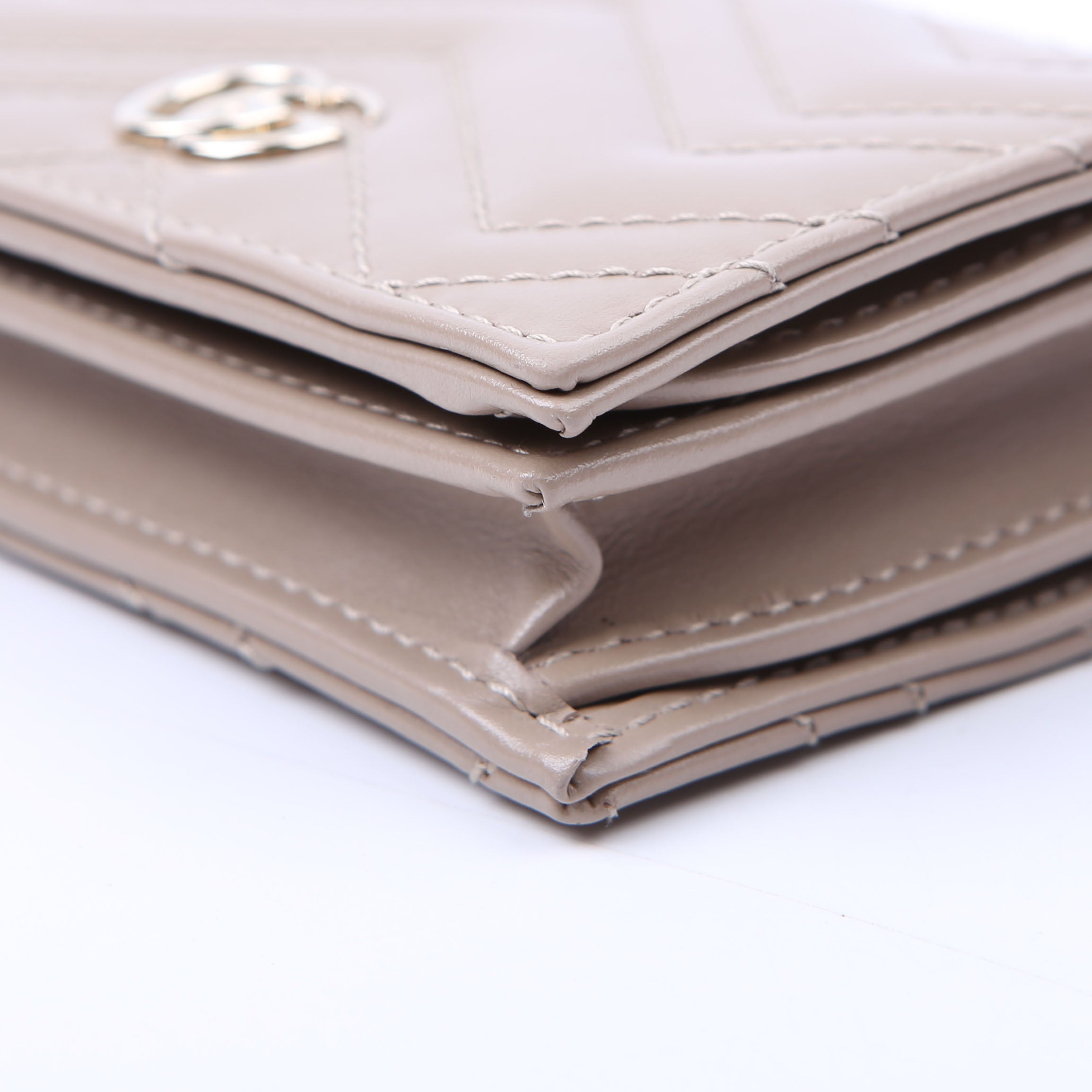 466492 GG Marmont Card Case Tan