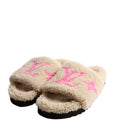 Paseo Shearling Comfort Mules Size 42 Tan/Pink