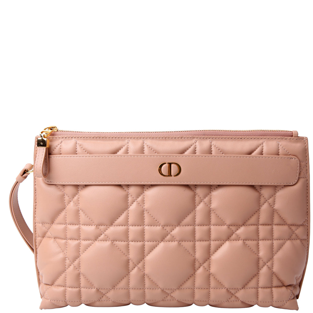 Dior Macrocannage Caro D-Every Pouch Large Tan