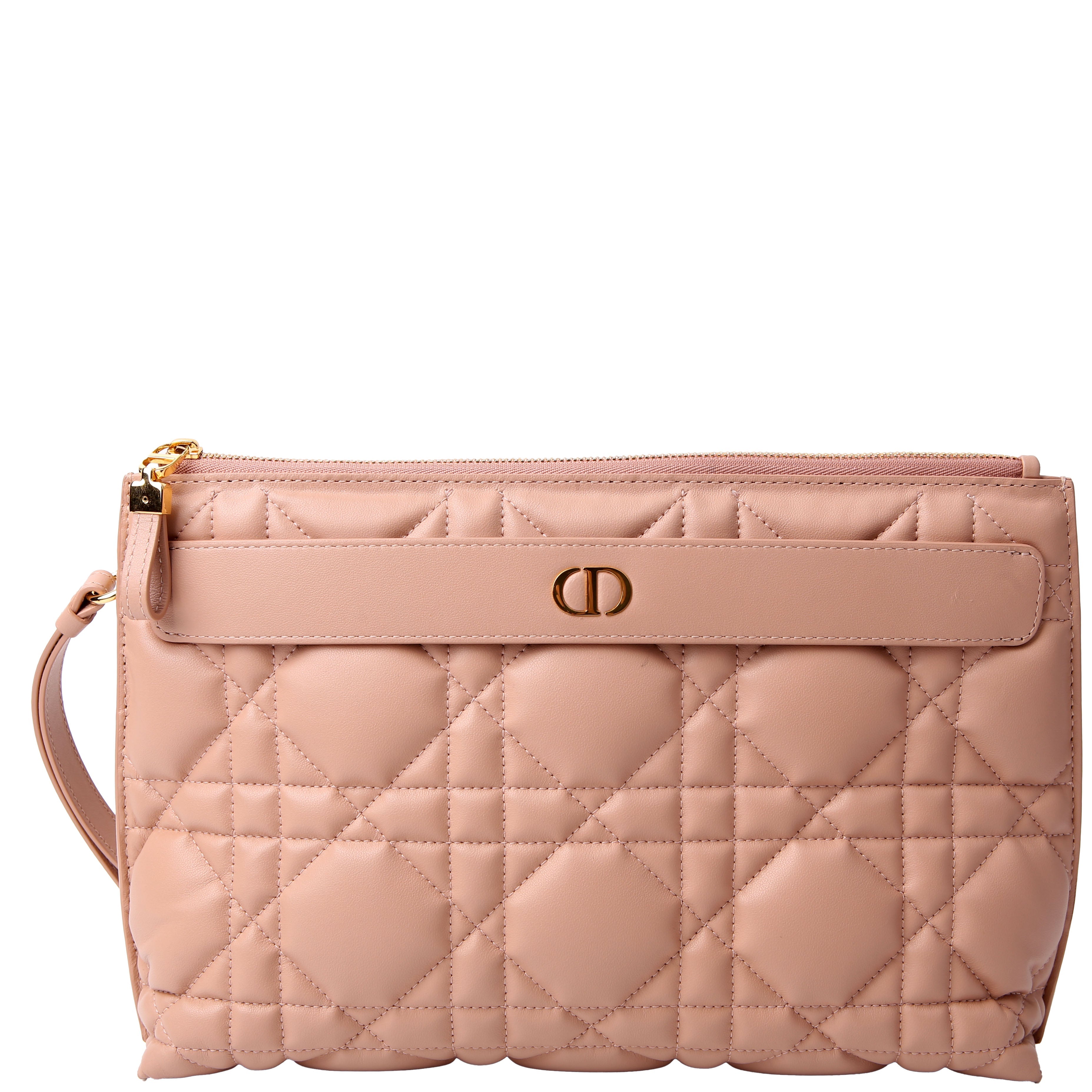 Dior Macrocannage Caro D-Every Pouch Large Tan
