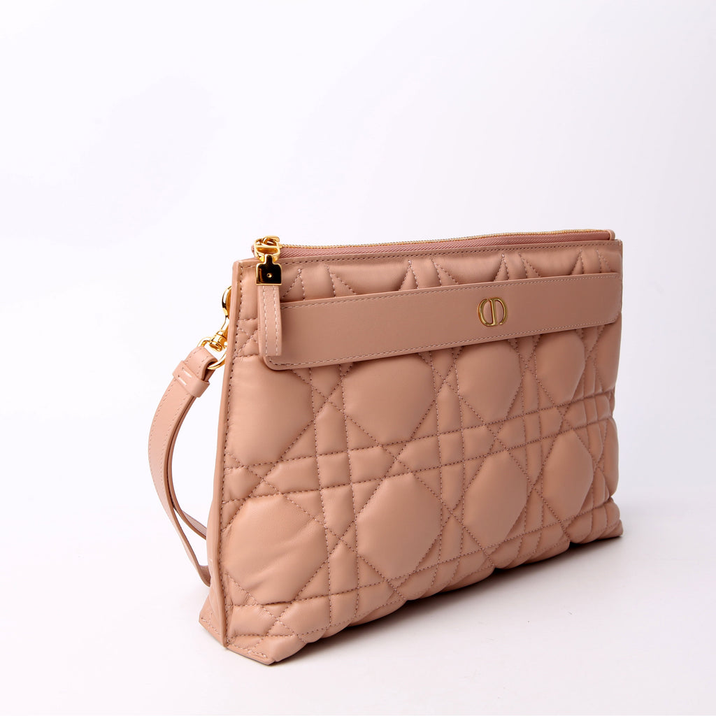 Dior Macrocannage Caro D-Every Pouch Large Tan
