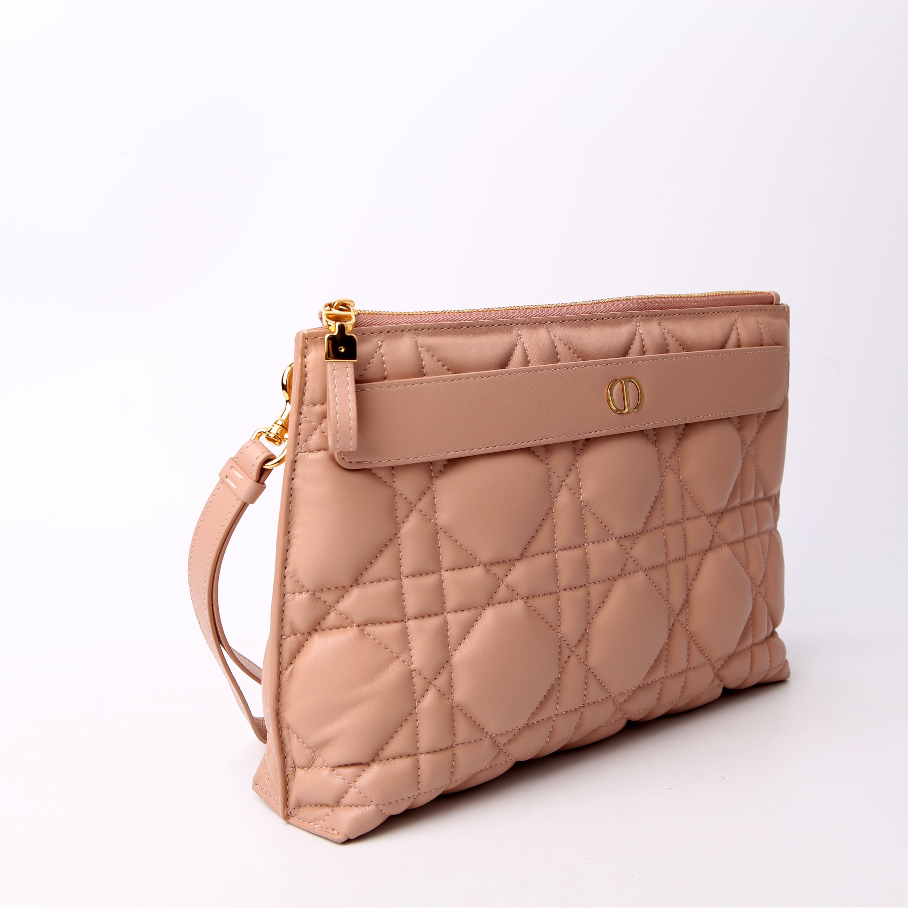 Dior Macrocannage Caro D-Every Pouch Large Tan