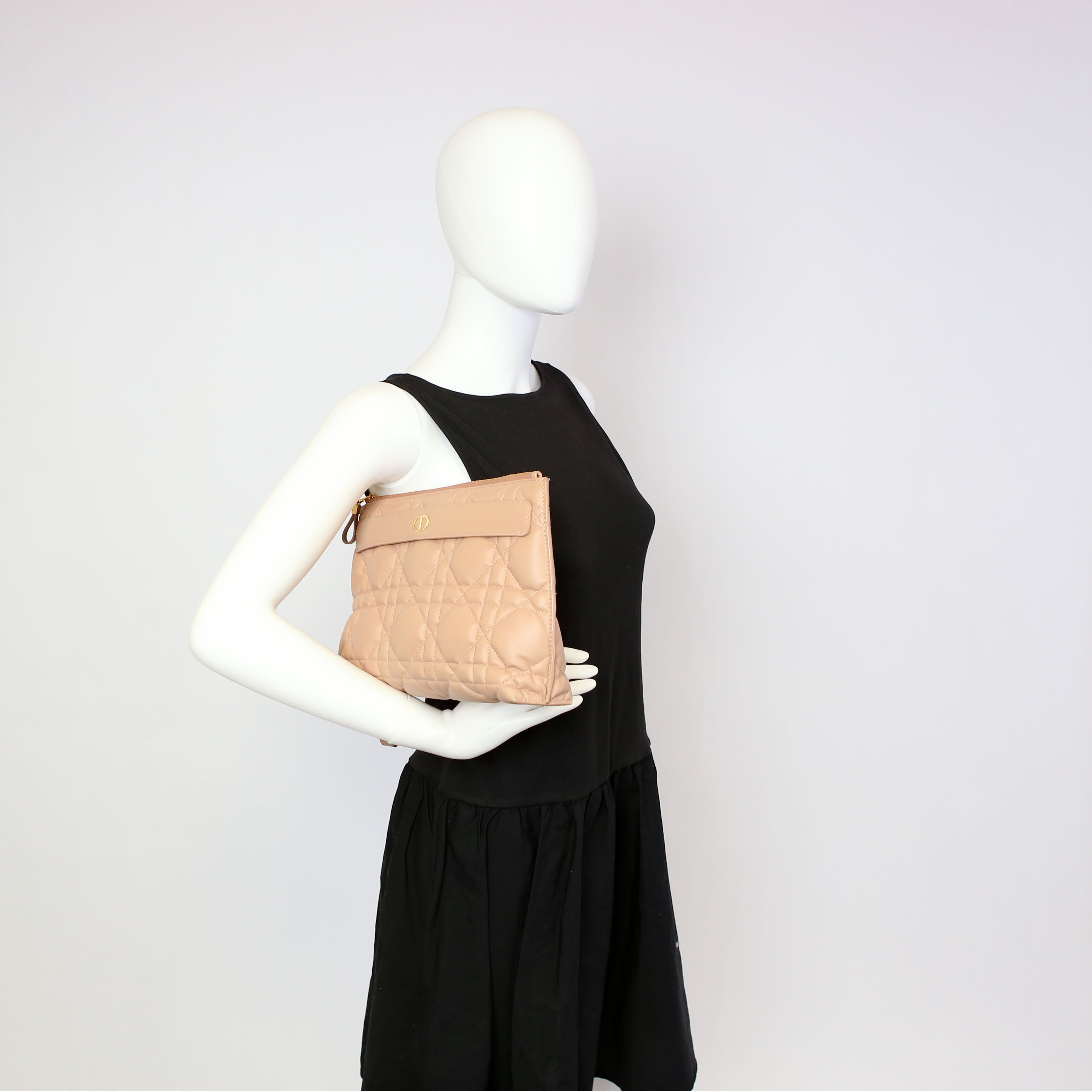 Dior Macrocannage Caro D-Every Pouch Large Tan