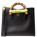 660195 Diana Small Leather Tote Black