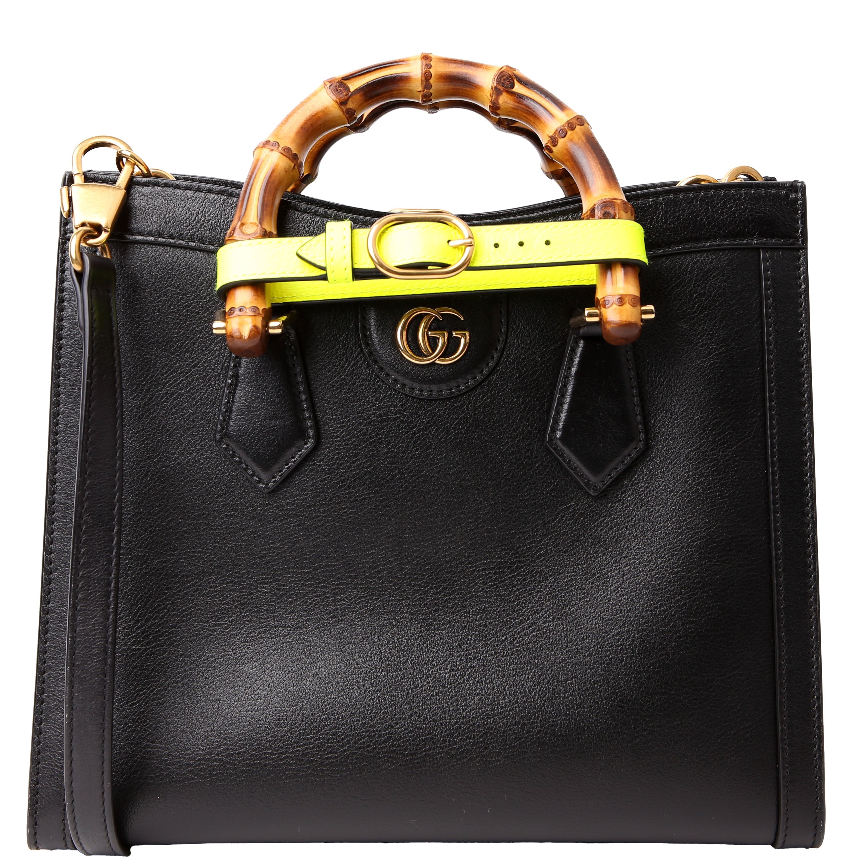 660195 Diana Small Leather Tote Black