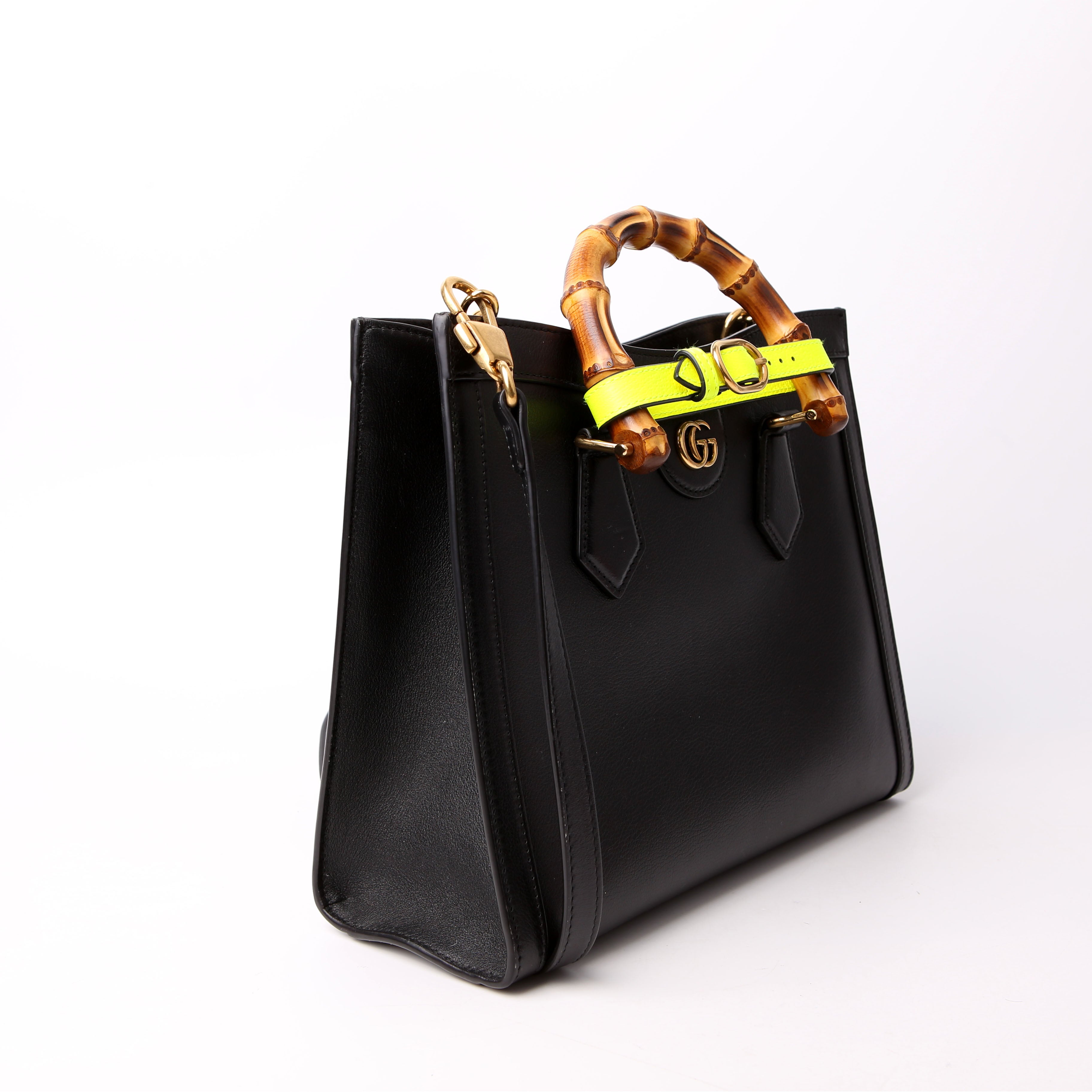 660195 Diana Small Leather Tote Black