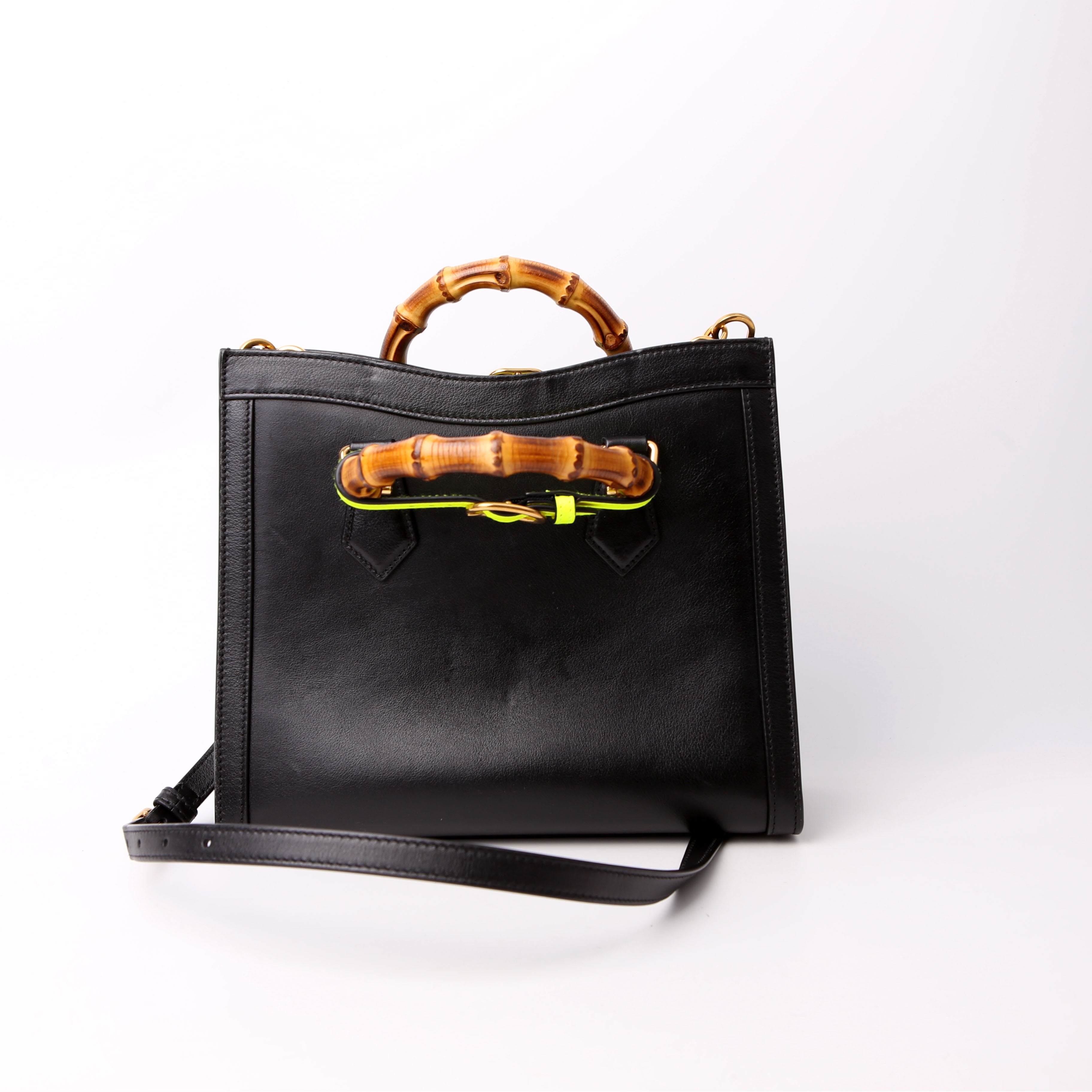 660195 Diana Small Leather Tote Black