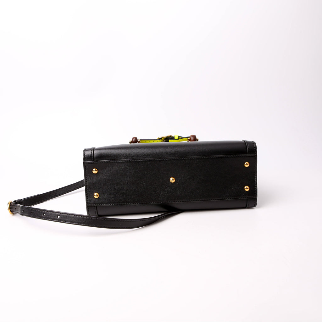 660195 Diana Small Leather Tote Black