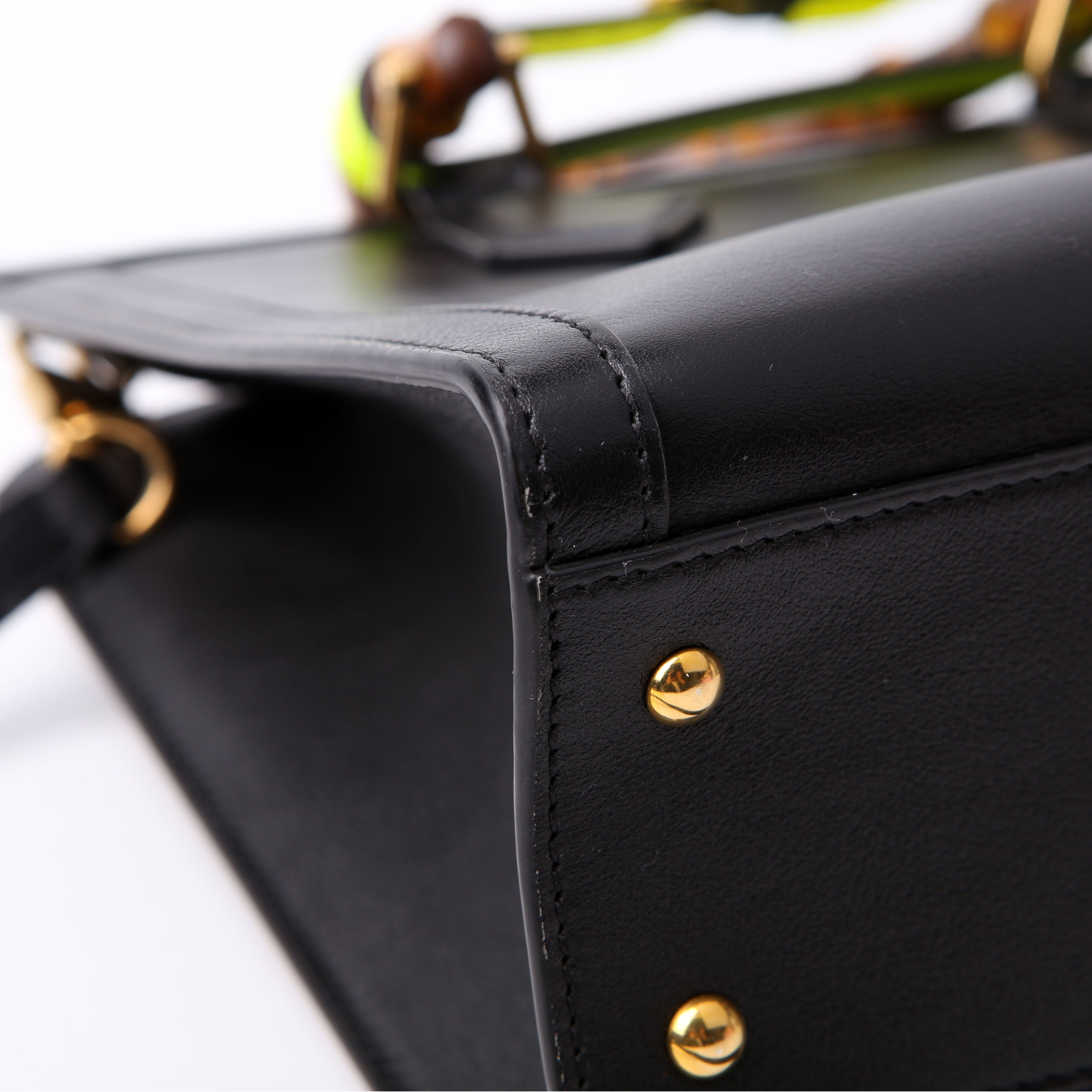 660195 Diana Small Leather Tote Black