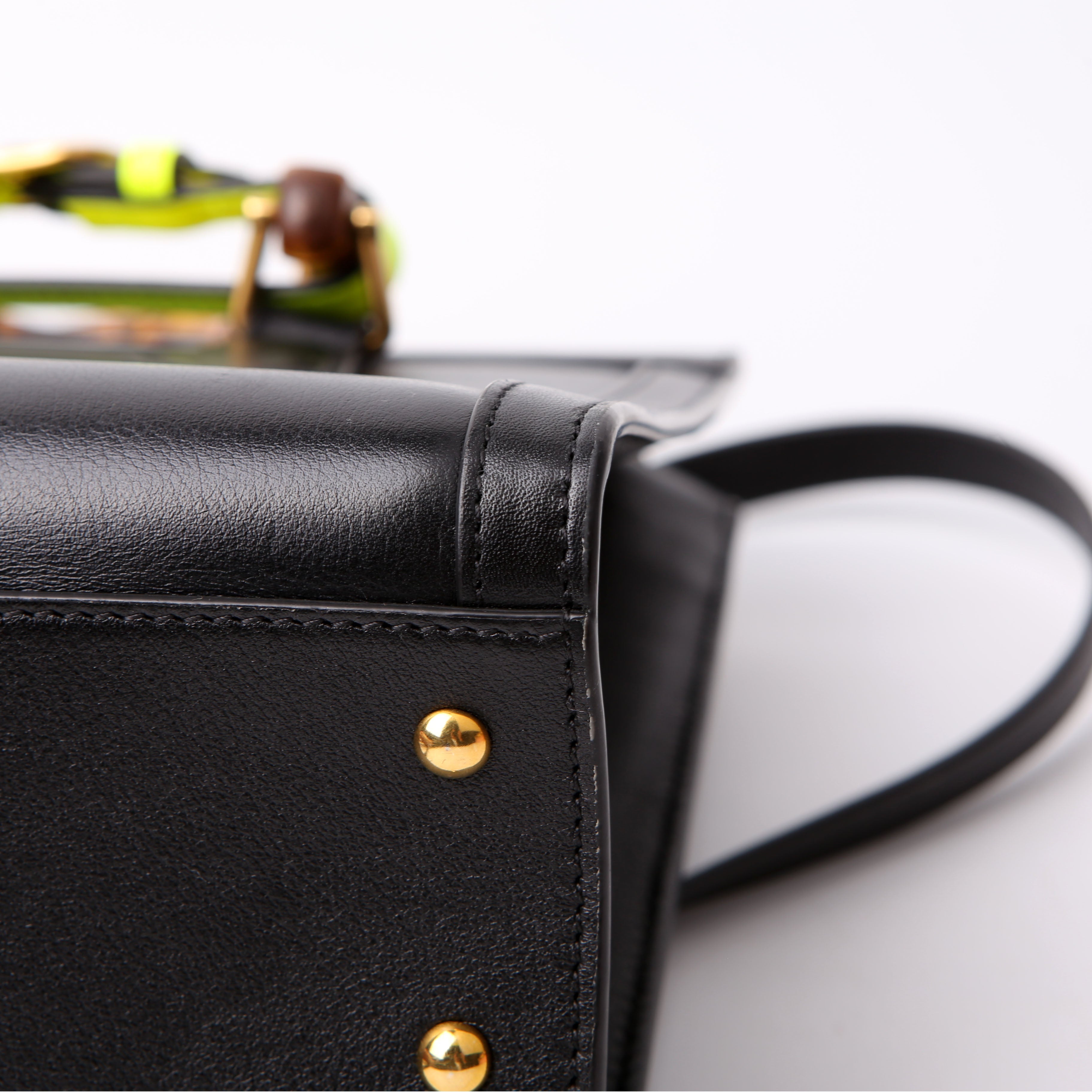 660195 Diana Small Leather Tote Black