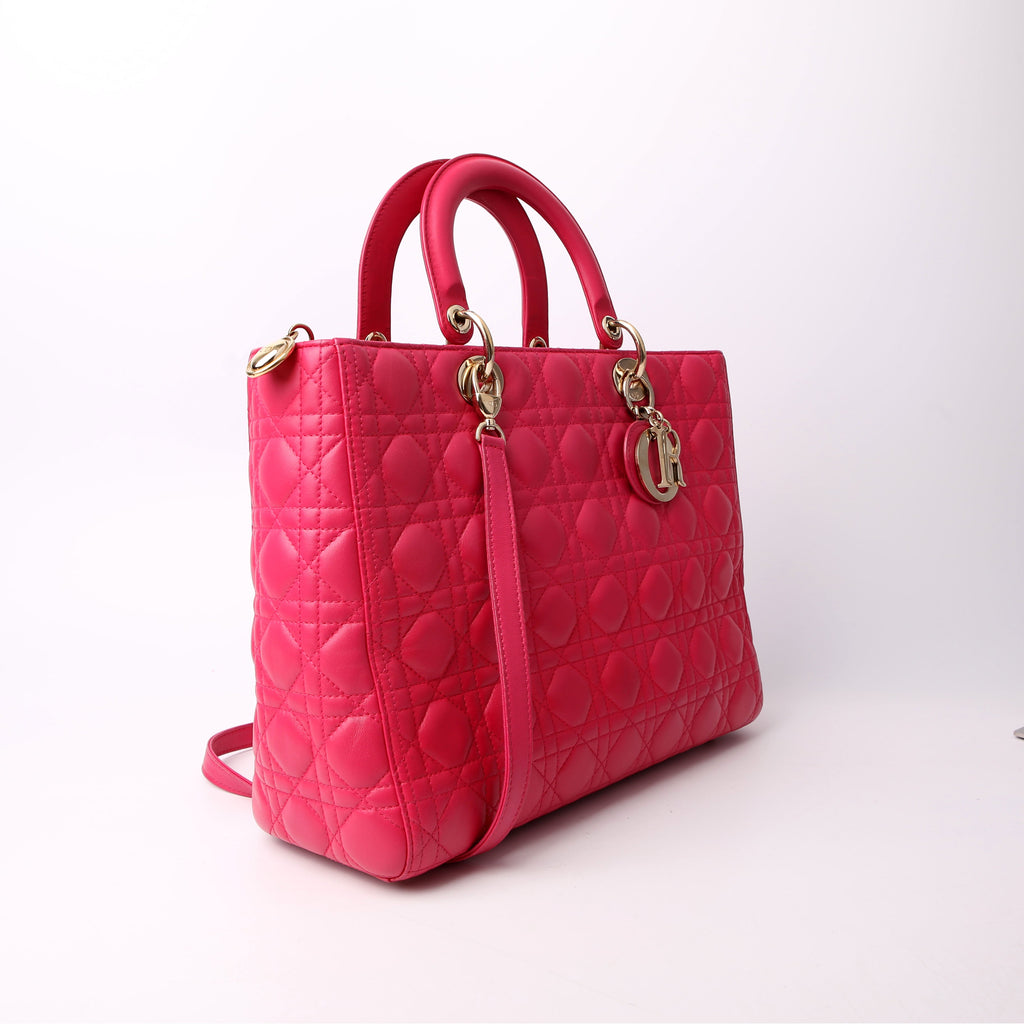 Dior Lady Dior Large Lambskin Pink
