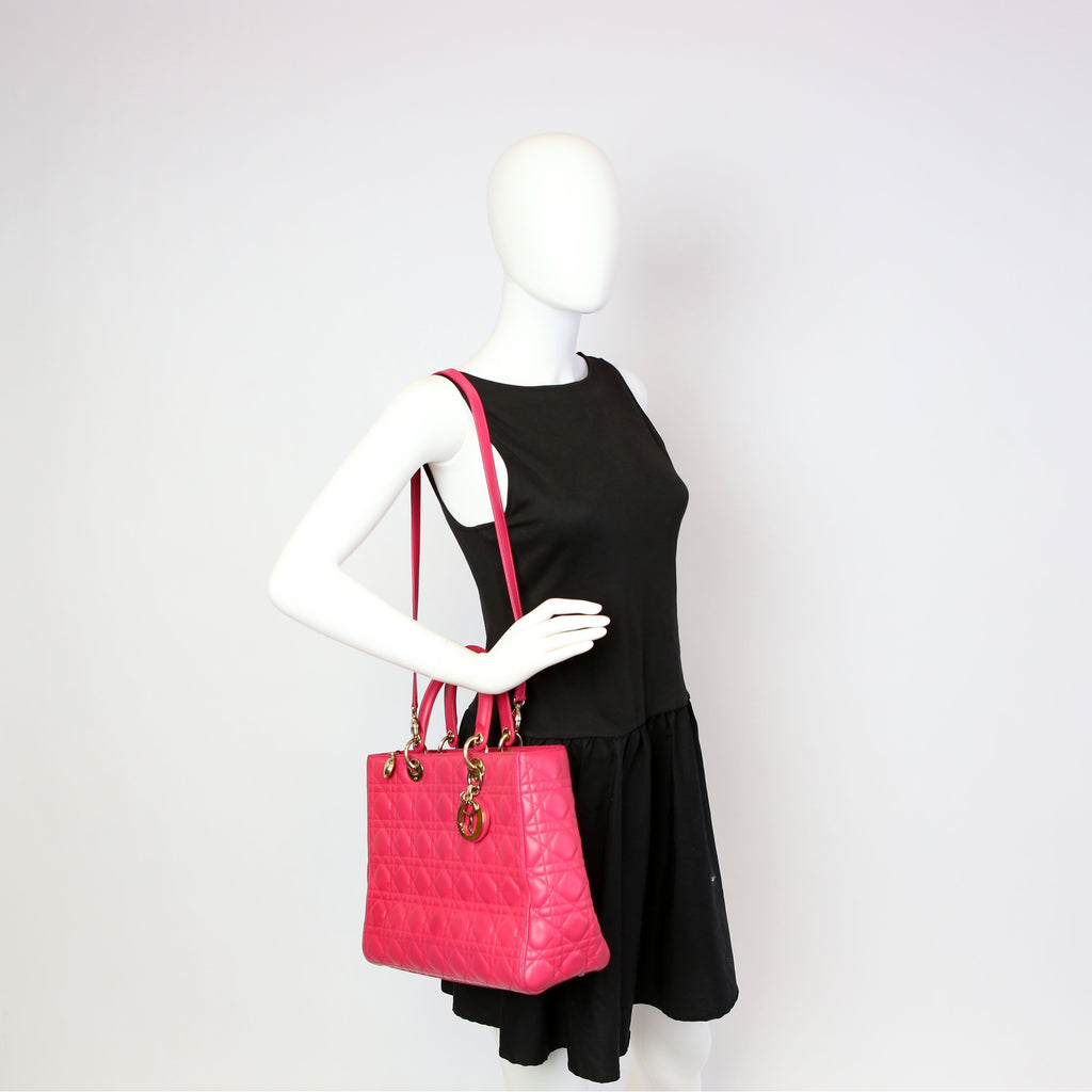 Dior Lady Dior Large Lambskin Pink