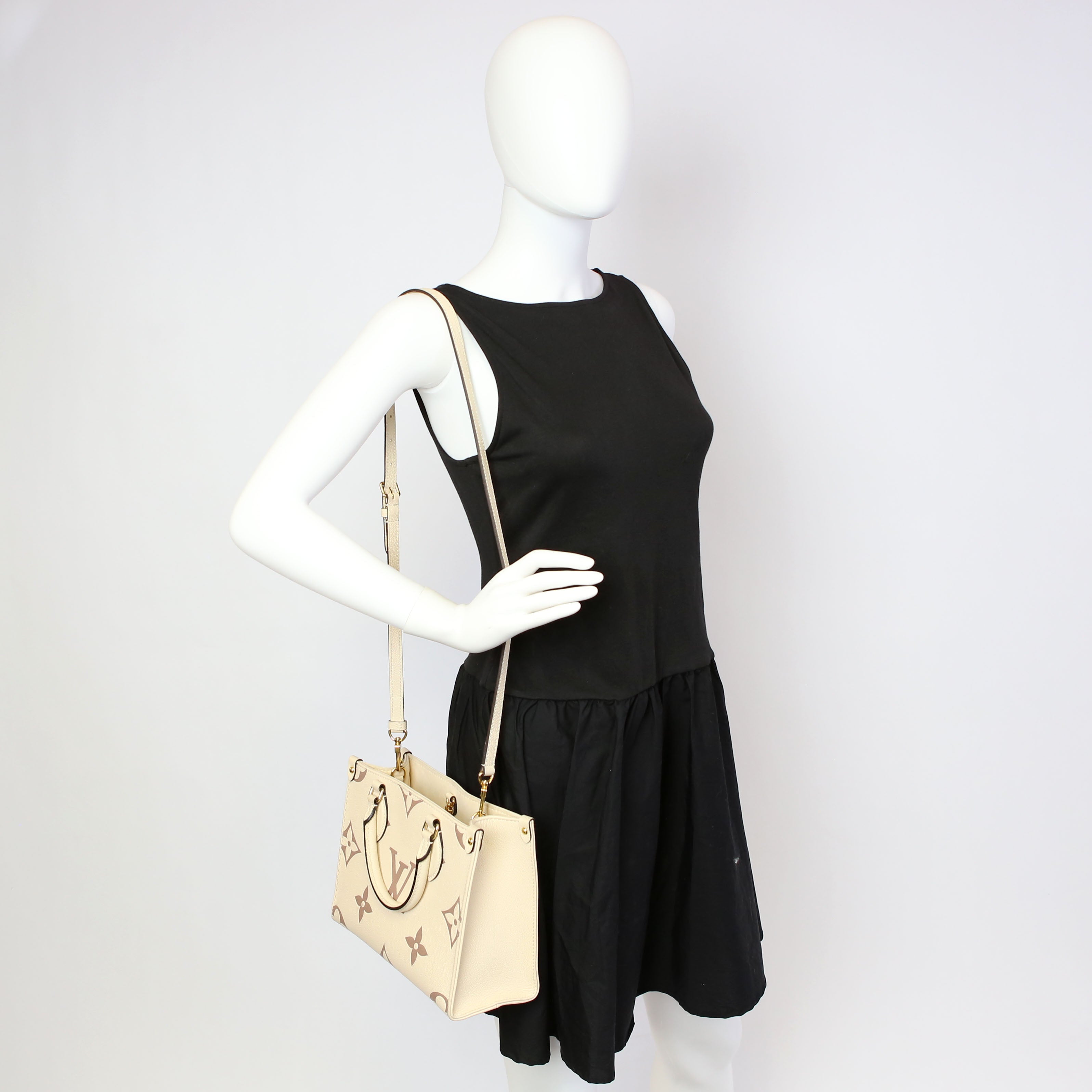 ONTHEGO PM Bicolor Empreinte Cream/Taupe