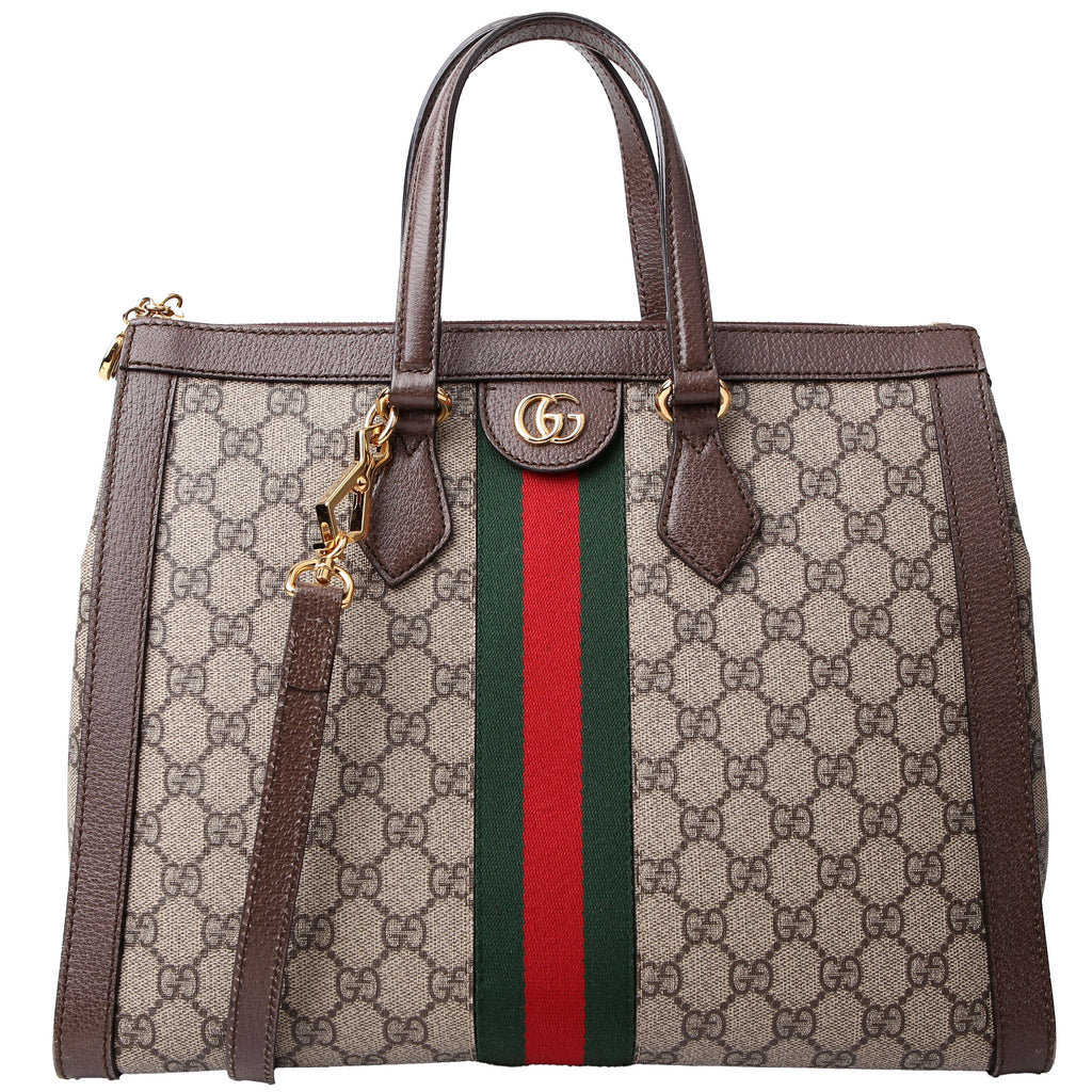 524537 Ophidia GG Medium Tote Brown