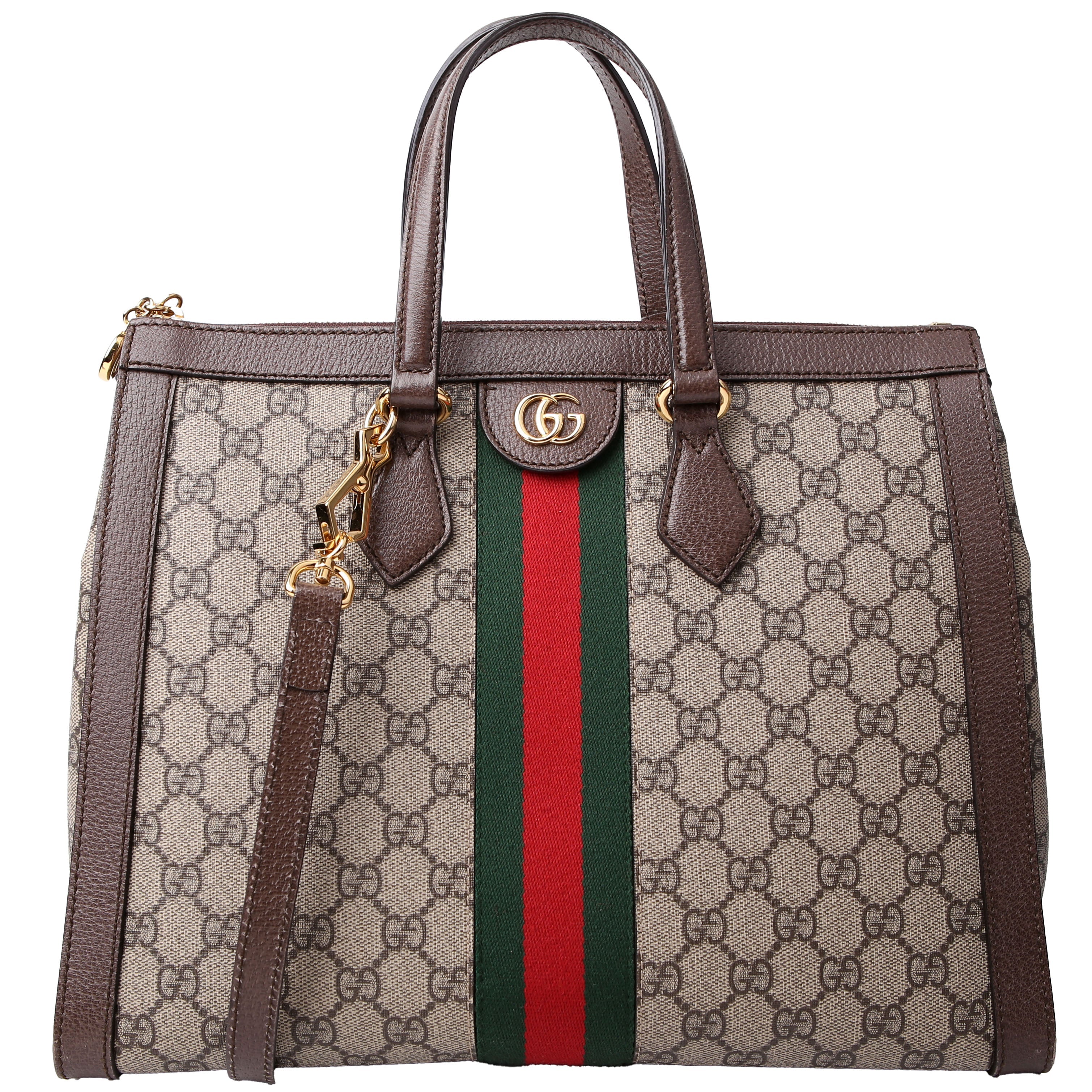 524537 Ophidia GG Medium Tote Brown