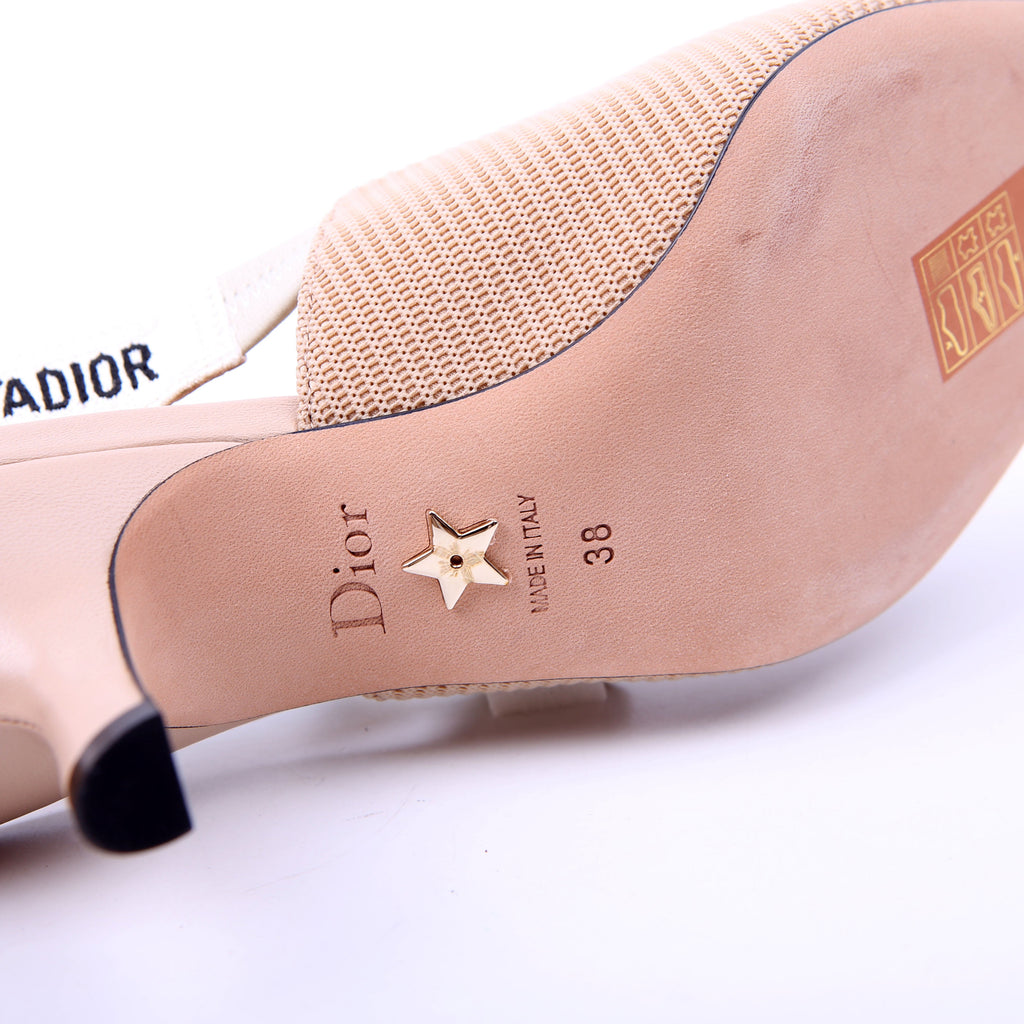 J'adior Slingback Pumps Size 38 Tan