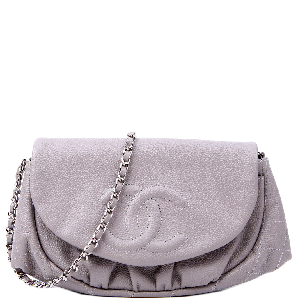 Wallet On Chain Half Moon Caviar Grey