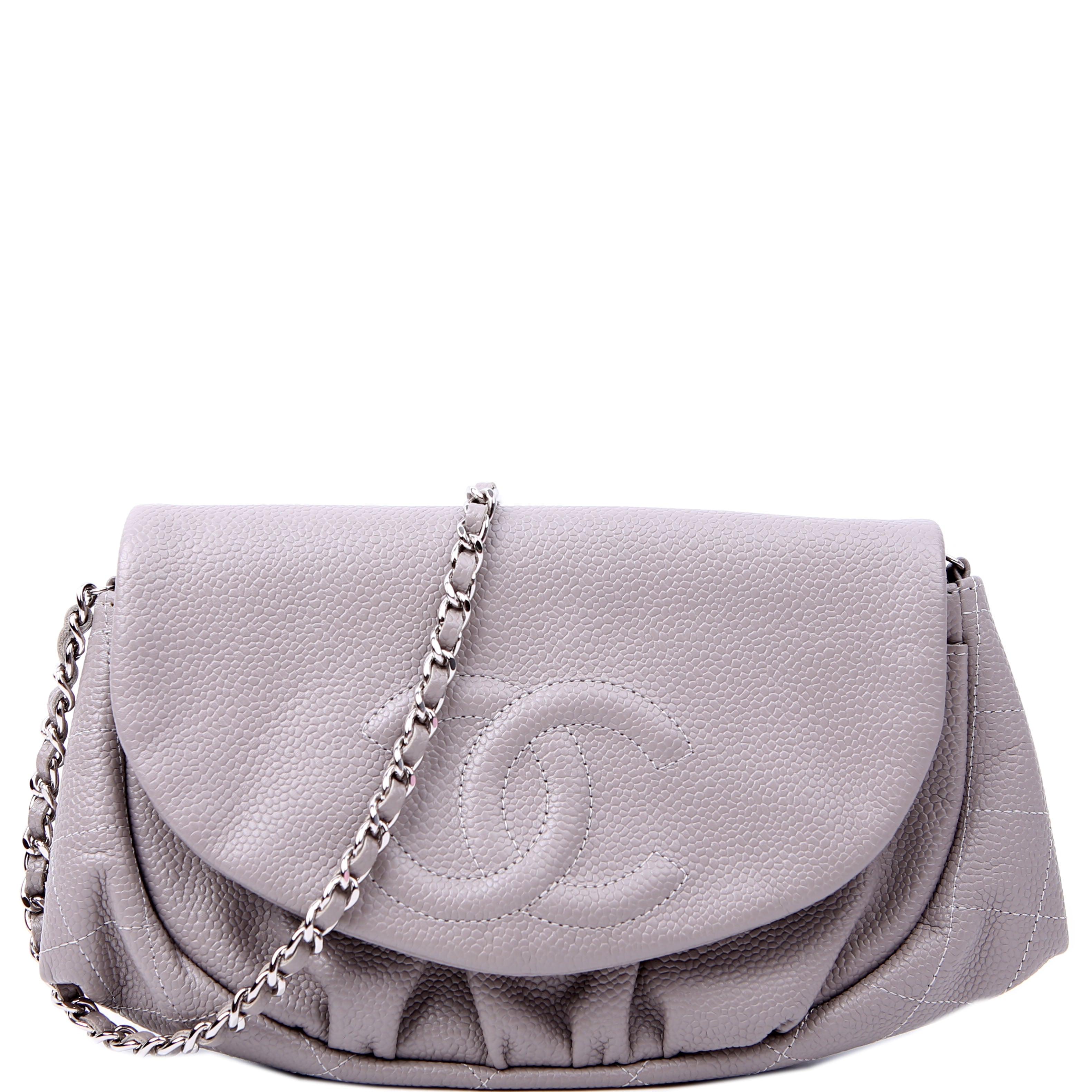 Wallet On Chain Half Moon Caviar Grey