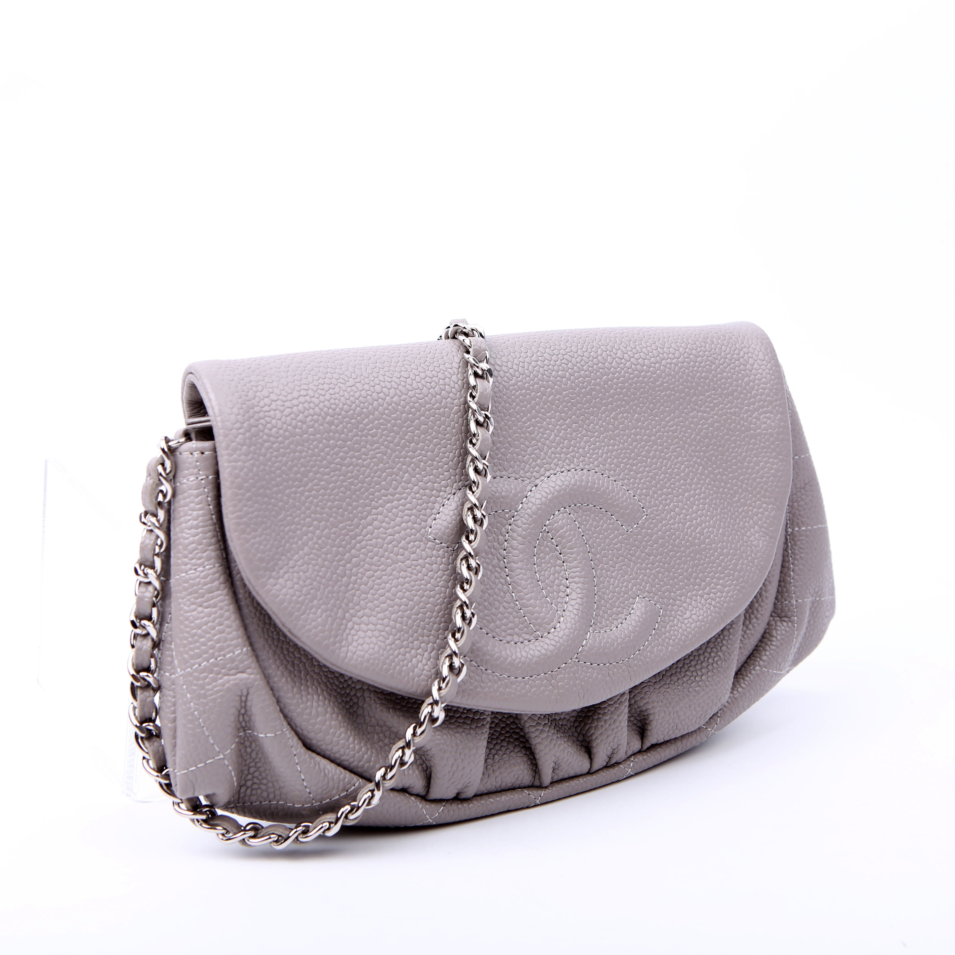 Wallet On Chain Half Moon Caviar Grey