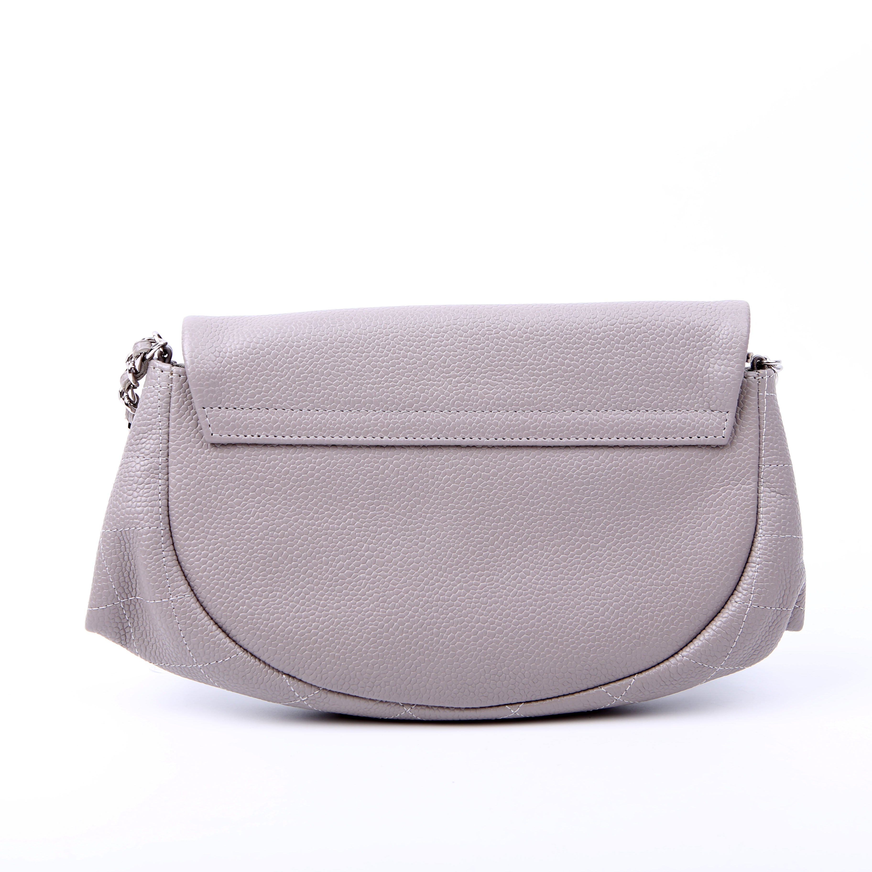 Wallet On Chain Half Moon Caviar Grey