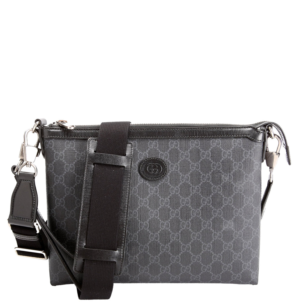 726833 GG Supreme Interlocking G Messenger Bag Black