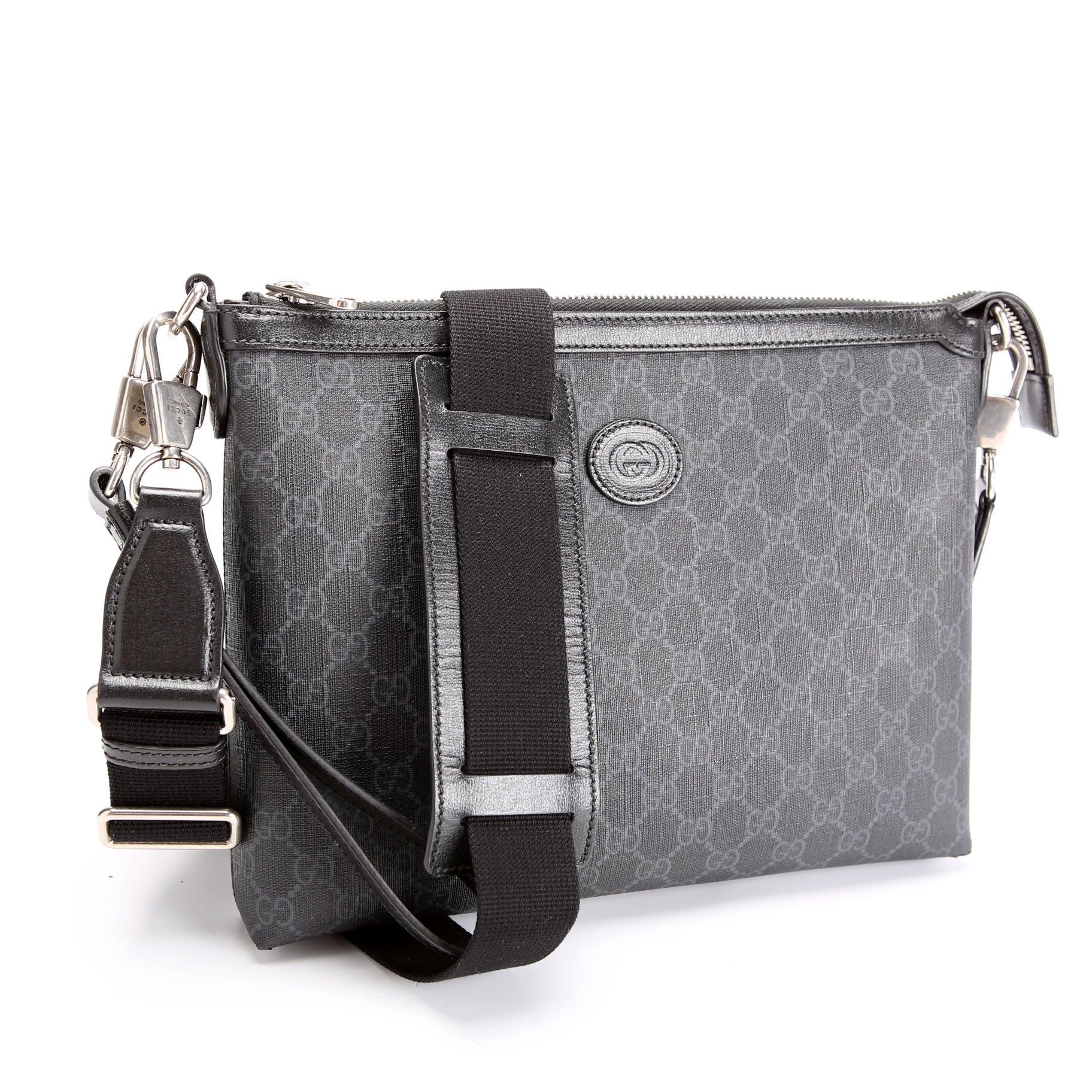 726833 GG Supreme Interlocking G Messenger Bag Black