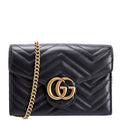 Gucci 474575 Marmont Chain Wallet Black