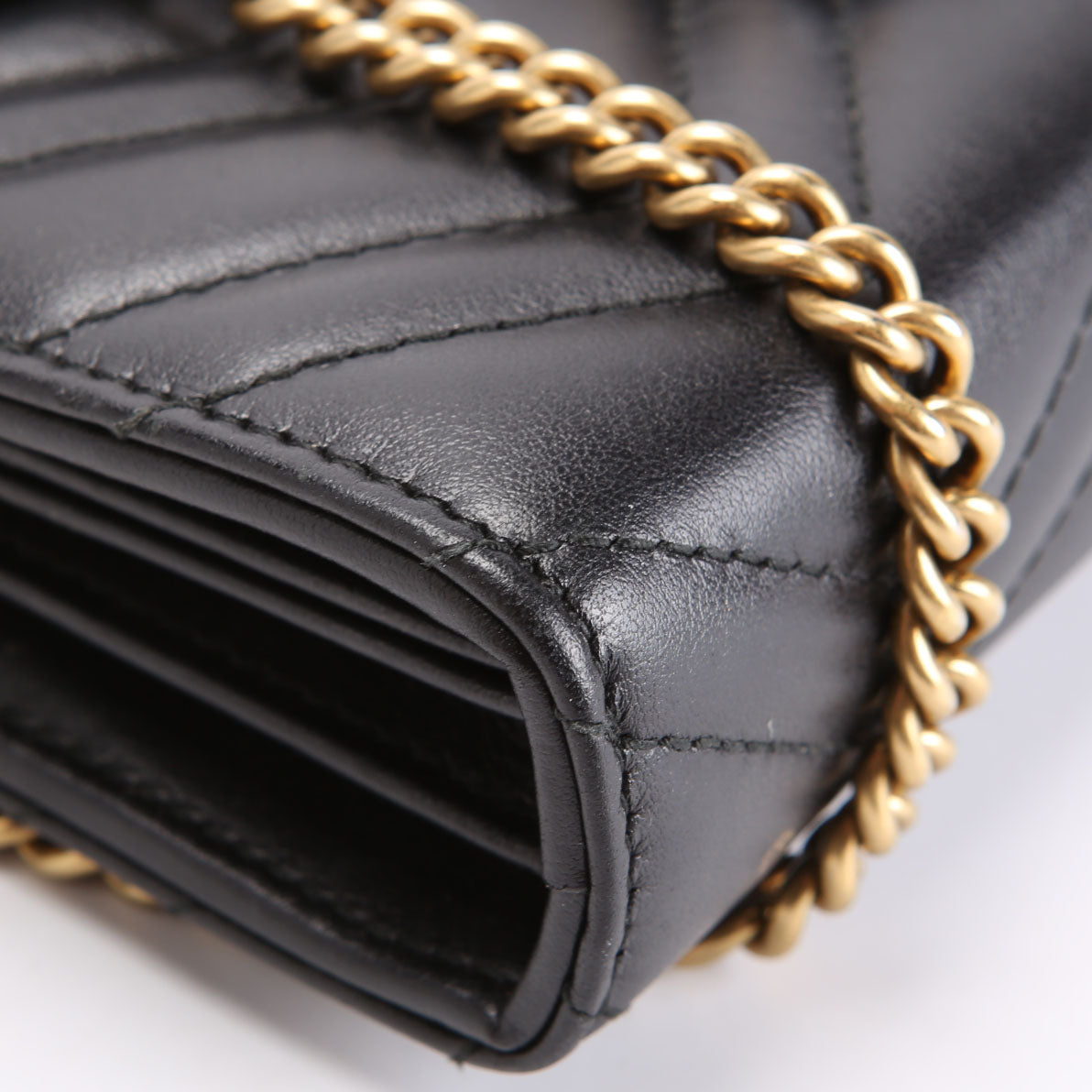 Gucci 474575 Marmont Chain Wallet Black