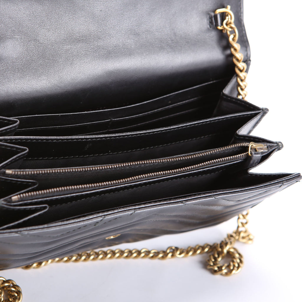 Gucci 474575 Marmont Chain Wallet Black