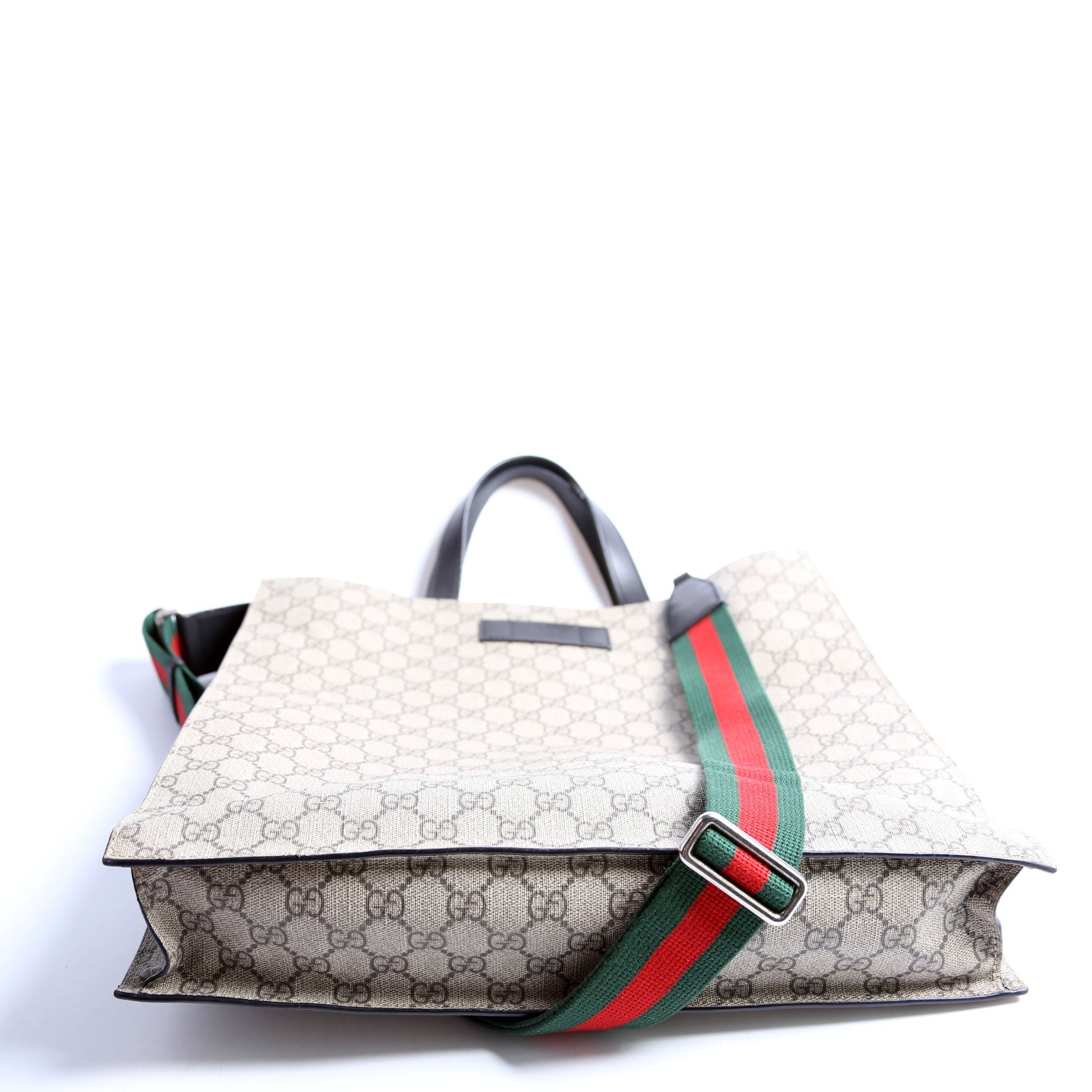 Gucci 456217 GG Supreme Web Vertical Tote Brown