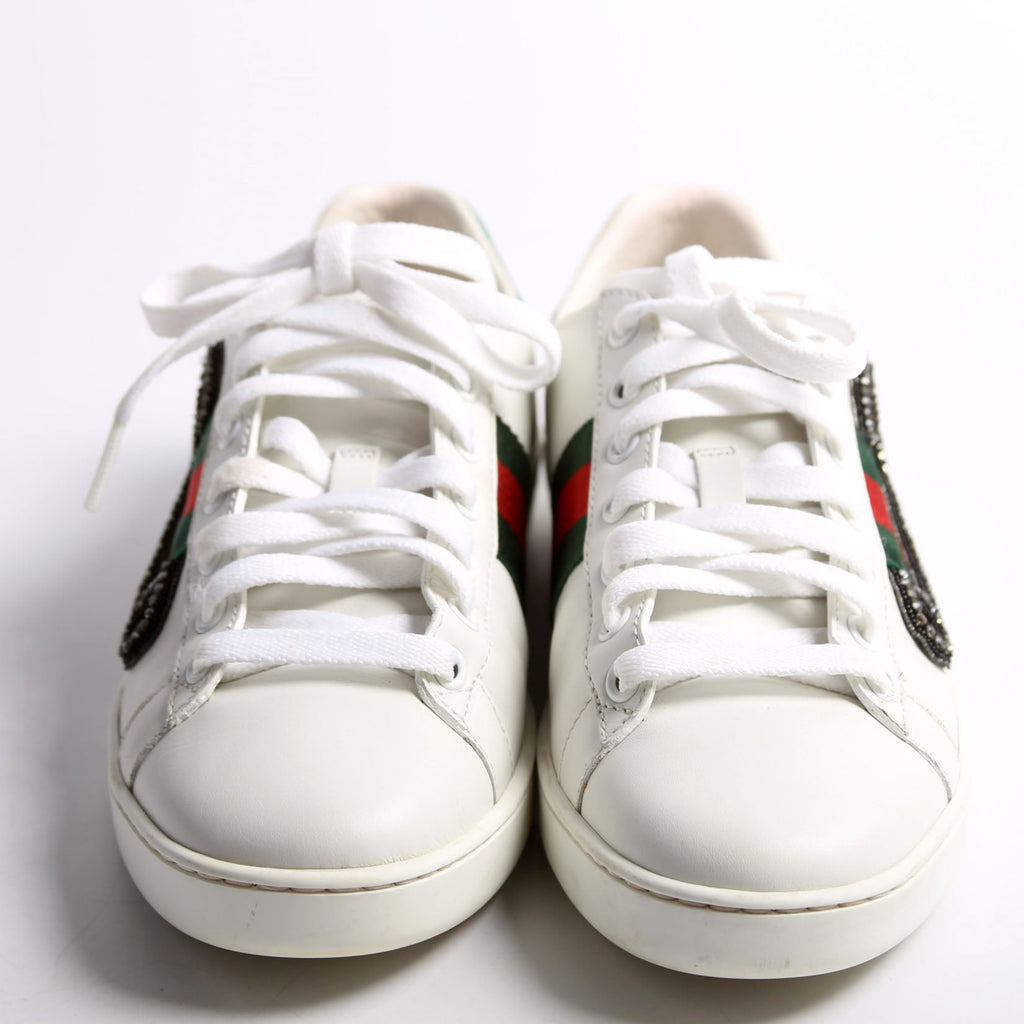 Gucci Ace Web Safety Pin Sneakers Size 37