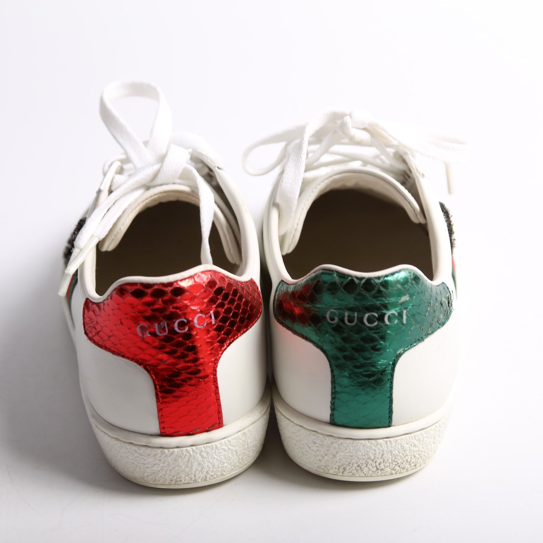 Gucci Ace Web Safety Pin Sneakers Size 37