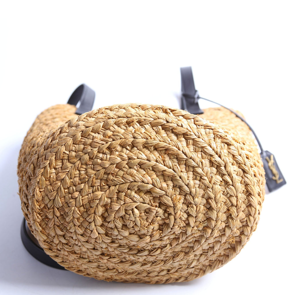 Raffia Panier Tote Small Black/Brown