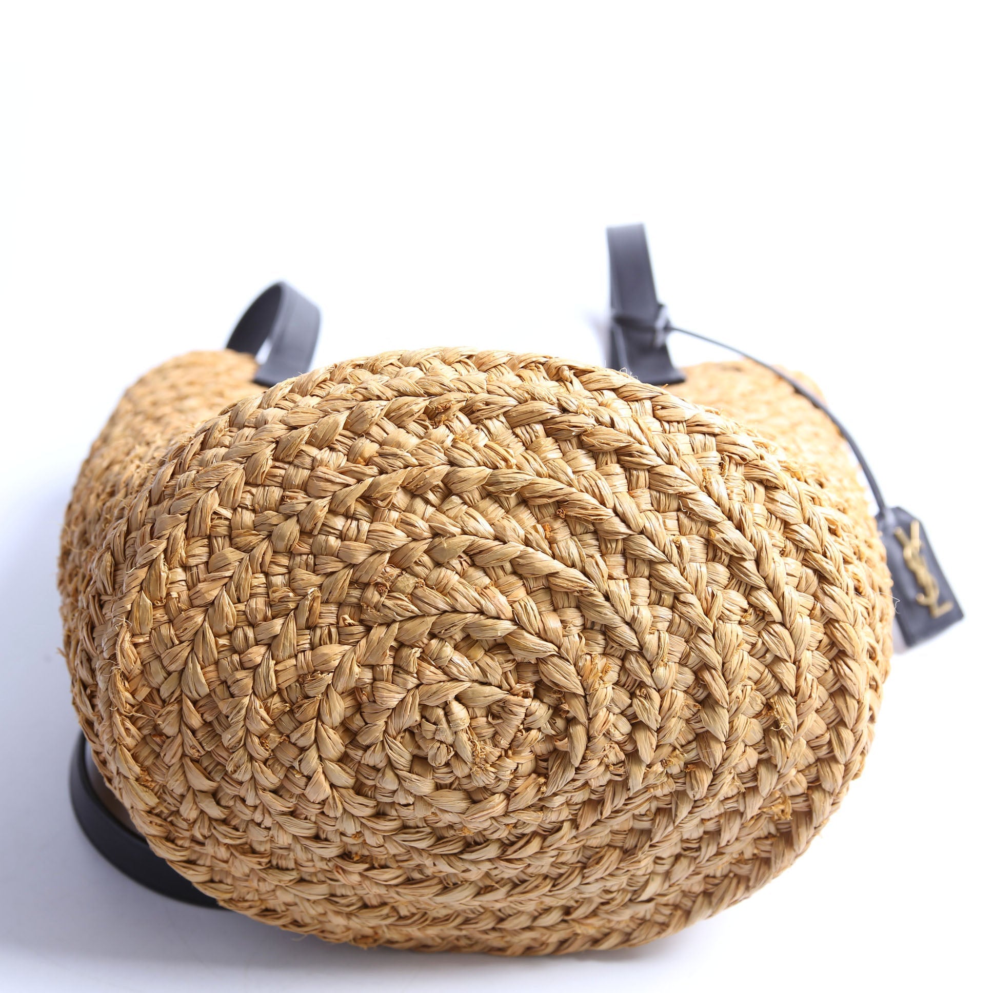 Raffia Panier Tote Small Black/Brown