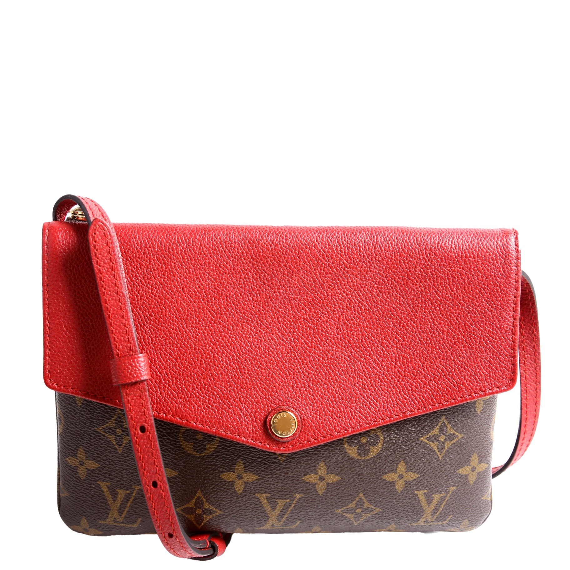 Pochette Twice Monogram Brown/Red
