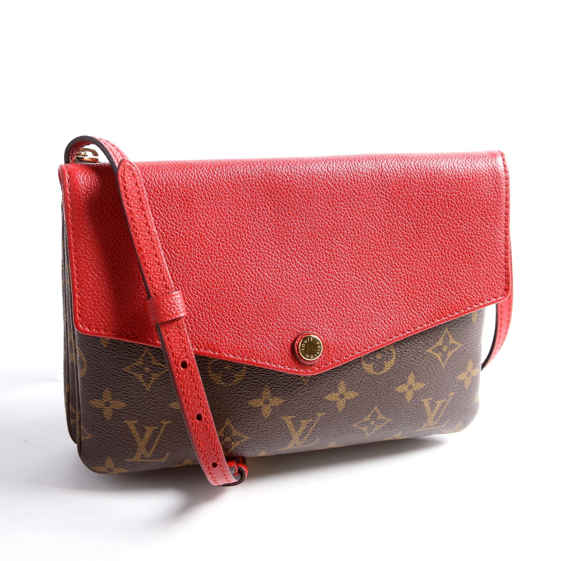 Pochette Twice Monogram Brown/Red
