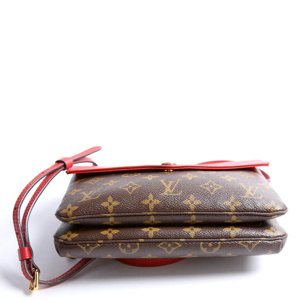 Pochette Twice Monogram Brown/Red