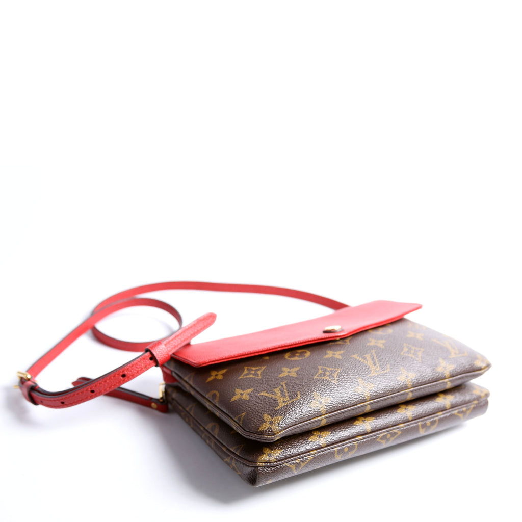Pochette Twice Monogram Brown/Red