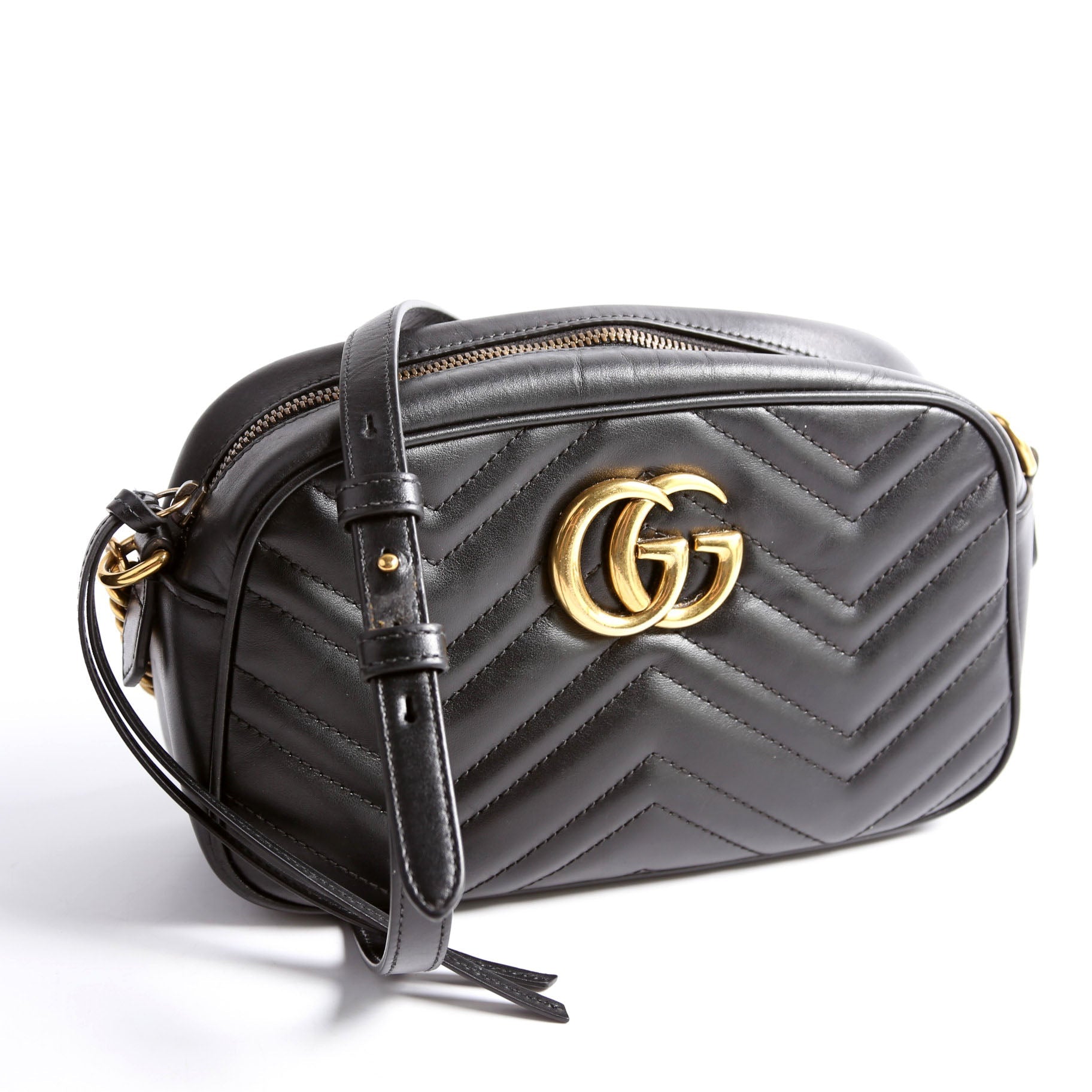 Gucci 447632 Marmont Small Leather Camera Black