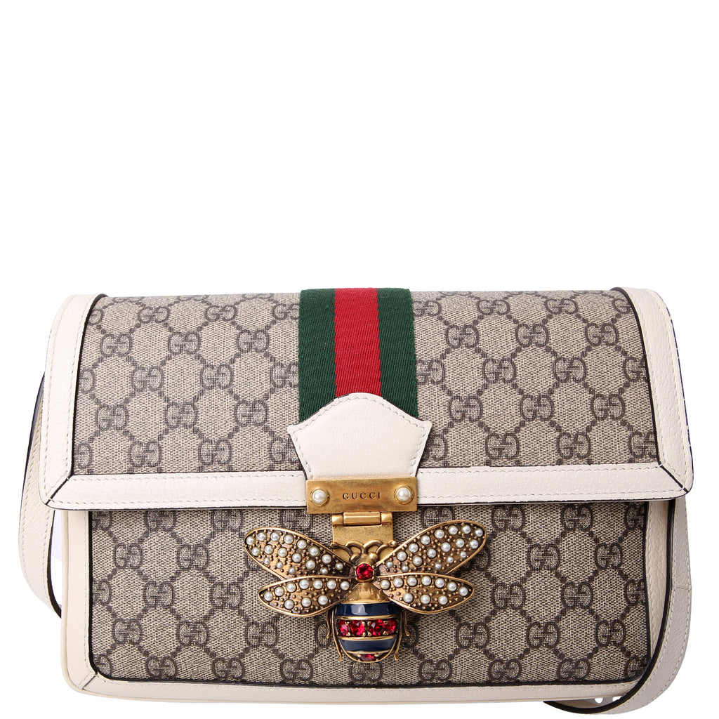 Gucci 524356 GG Supreme Queen Margaret Medium Shoulder Bag White