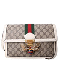 Gucci 524356 GG Supreme Queen Margaret Medium Shoulder Bag White