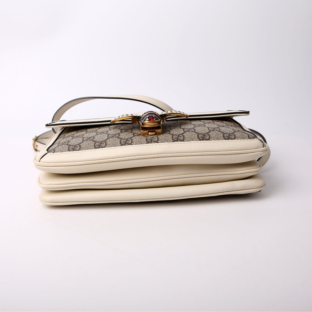 Gucci 524356 GG Supreme Queen Margaret Medium Shoulder Bag White