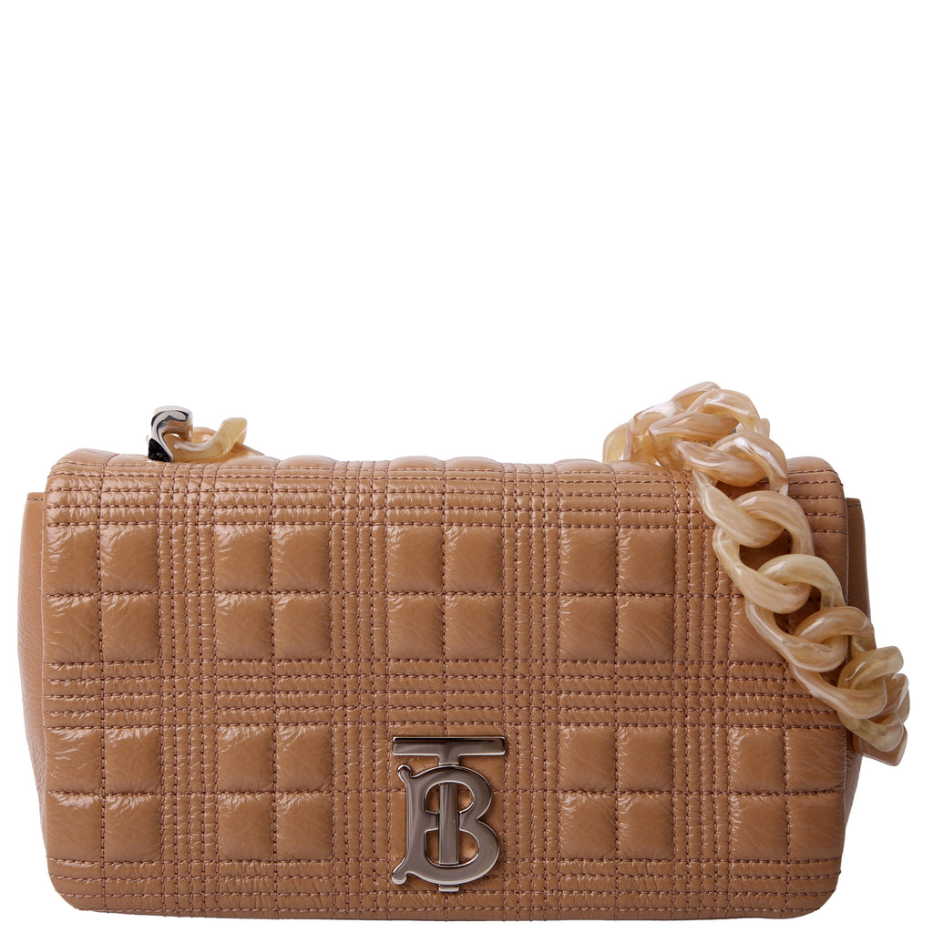 Lola Quilted Shoulder Small Tan