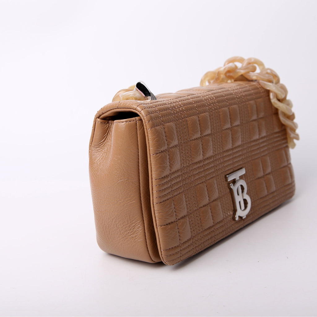 Lola Quilted Shoulder Small Tan