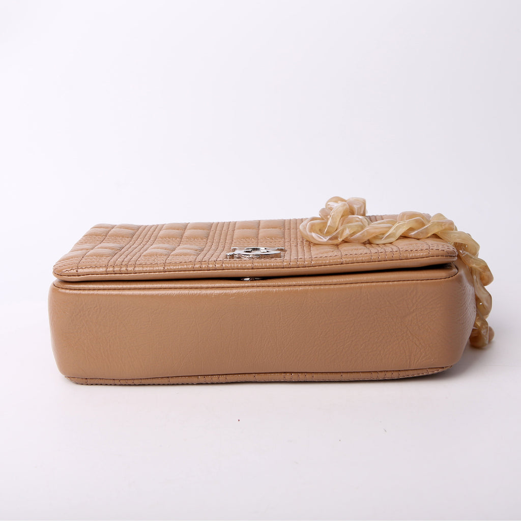 Lola Quilted Shoulder Small Tan