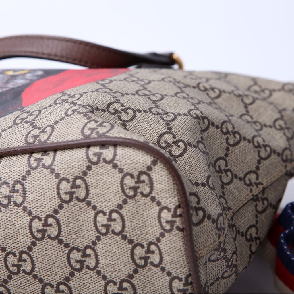 473887 GG Supreme Small Tote Mystic Cat Brown/Red