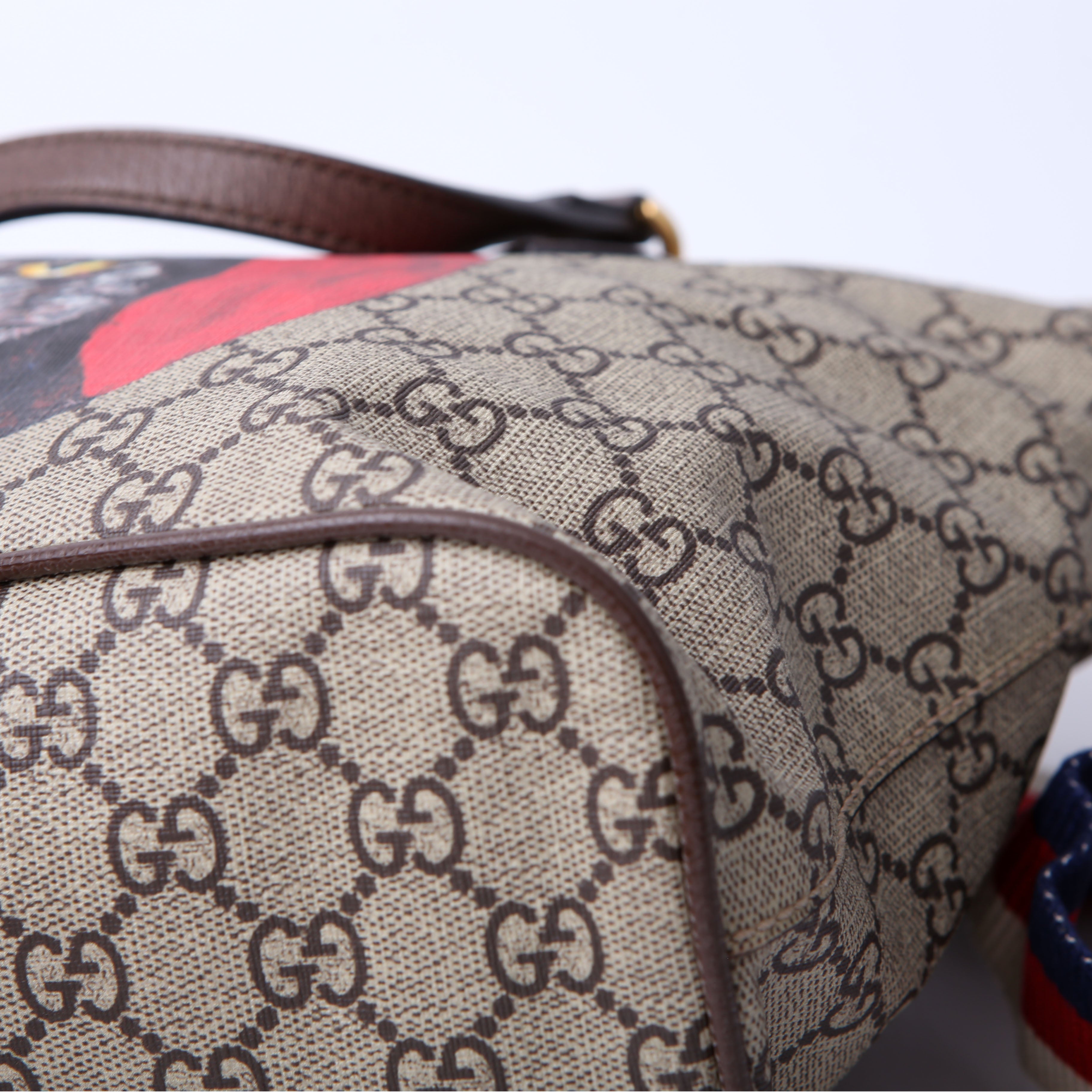 473887 GG Supreme Small Tote Mystic Cat Brown/Red
