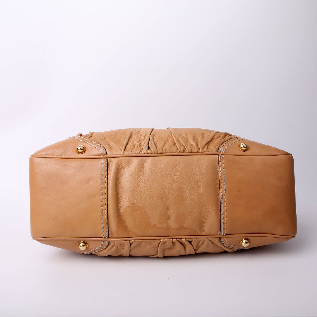 Gucci 211966 Calfskin Jockey Hobo Large Tan